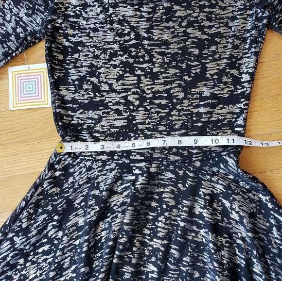Lularoe Black and Metallic Silver Nicole Dress NWT - Picture 4 of 7